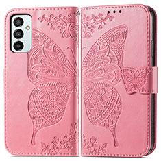 Handytasche Stand Schutzhülle Flip Leder Hülle Schmetterling für Samsung Galaxy F23 5G Pink