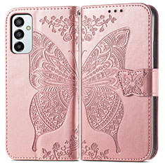 Handytasche Stand Schutzhülle Flip Leder Hülle Schmetterling für Samsung Galaxy F23 5G Rosa