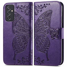 Handytasche Stand Schutzhülle Flip Leder Hülle Schmetterling für Samsung Galaxy F34 5G Violett