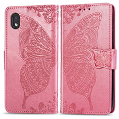 Handytasche Stand Schutzhülle Flip Leder Hülle Schmetterling für Samsung Galaxy M01 Core Pink
