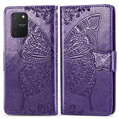 Handytasche Stand Schutzhülle Flip Leder Hülle Schmetterling für Samsung Galaxy M80S Violett