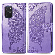 Handytasche Stand Schutzhülle Flip Leder Hülle Schmetterling für Samsung Galaxy S10 Lite Helles Lila
