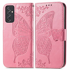 Handytasche Stand Schutzhülle Flip Leder Hülle Schmetterling für Samsung Galaxy S23 FE 5G Pink