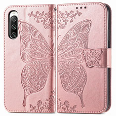 Handytasche Stand Schutzhülle Flip Leder Hülle Schmetterling für Sony Xperia 10 IV Rosa