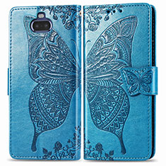 Handytasche Stand Schutzhülle Flip Leder Hülle Schmetterling für Sony Xperia 8 Blau