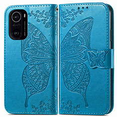 Handytasche Stand Schutzhülle Flip Leder Hülle Schmetterling für Xiaomi Mi 11i 5G Blau