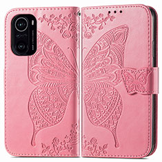Handytasche Stand Schutzhülle Flip Leder Hülle Schmetterling für Xiaomi Mi 11i 5G Pink