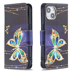 Handytasche Stand Schutzhülle Flip Leder Hülle Schmetterling L07 für Apple iPhone 14 Plus Plusfarbig