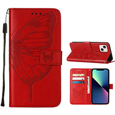 Handytasche Stand Schutzhülle Flip Leder Hülle Schmetterling L10 für Apple iPhone 13 Mini Rot