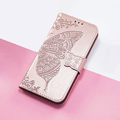 Handytasche Stand Schutzhülle Flip Leder Hülle Schmetterling S01D für Google Pixel 7a 5G Rosegold