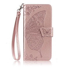 Handytasche Stand Schutzhülle Flip Leder Hülle Schmetterling S01D für Huawei Honor 10X Lite Rosegold