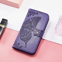 Handytasche Stand Schutzhülle Flip Leder Hülle Schmetterling S01D für Huawei Honor 60 5G Violett