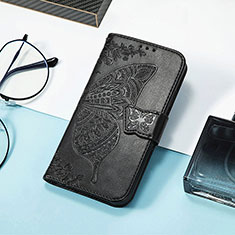 Handytasche Stand Schutzhülle Flip Leder Hülle Schmetterling S01D für Huawei Honor 60 Pro 5G Schwarz