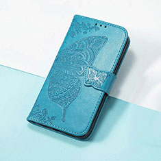 Handytasche Stand Schutzhülle Flip Leder Hülle Schmetterling S01D für Huawei Nova 8i Blau