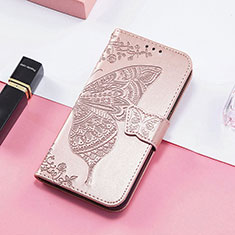 Handytasche Stand Schutzhülle Flip Leder Hülle Schmetterling S01D für Samsung Galaxy M13 4G Rosa