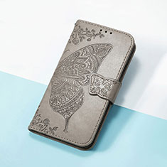 Handytasche Stand Schutzhülle Flip Leder Hülle Schmetterling S01D für Sony Xperia 1 V Grau
