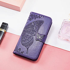 Handytasche Stand Schutzhülle Flip Leder Hülle Schmetterling S01D für Xiaomi Poco C55 Violett