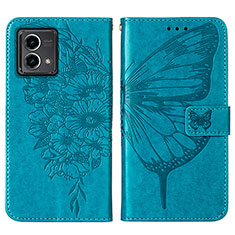 Handytasche Stand Schutzhülle Flip Leder Hülle Schmetterling Y01B für Motorola Moto G Stylus (2023) 5G Blau