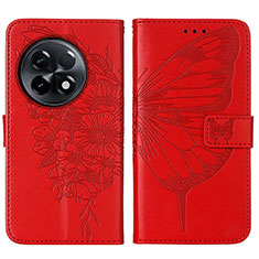 Handytasche Stand Schutzhülle Flip Leder Hülle Schmetterling Y01B für OnePlus Ace 2 5G Rot