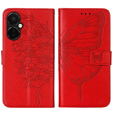 Handytasche Stand Schutzhülle Flip Leder Hülle Schmetterling Y01B für OnePlus Nord CE 3 Lite 5G Rot