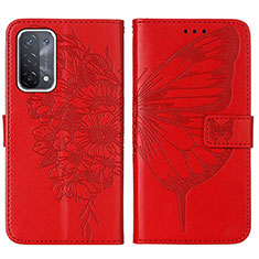 Handytasche Stand Schutzhülle Flip Leder Hülle Schmetterling Y01B für OnePlus Nord N200 5G Rot