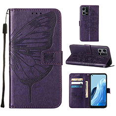 Handytasche Stand Schutzhülle Flip Leder Hülle Schmetterling Y01B für Oppo F21s Pro 4G Violett