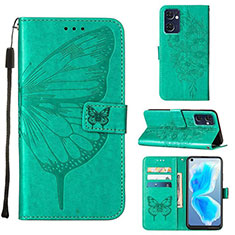 Handytasche Stand Schutzhülle Flip Leder Hülle Schmetterling Y01B für Oppo Find X5 Lite 5G Grün