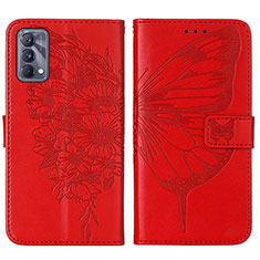 Handytasche Stand Schutzhülle Flip Leder Hülle Schmetterling Y01B für Realme GT Master 5G Rot