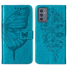 Handytasche Stand Schutzhülle Flip Leder Hülle Schmetterling Y01B für Samsung Galaxy A05s Blau