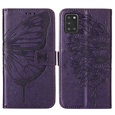 Handytasche Stand Schutzhülle Flip Leder Hülle Schmetterling Y01B für Samsung Galaxy A21s Violett