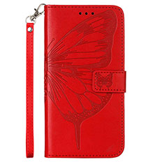 Handytasche Stand Schutzhülle Flip Leder Hülle Schmetterling Y01B für Samsung Galaxy A23 4G Rot