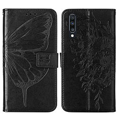 Handytasche Stand Schutzhülle Flip Leder Hülle Schmetterling Y01B für Samsung Galaxy A30S Schwarz