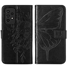 Handytasche Stand Schutzhülle Flip Leder Hülle Schmetterling Y01B für Samsung Galaxy A33 5G Schwarz