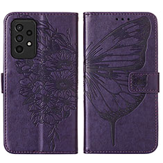 Handytasche Stand Schutzhülle Flip Leder Hülle Schmetterling Y01B für Samsung Galaxy A33 5G Violett