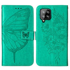 Handytasche Stand Schutzhülle Flip Leder Hülle Schmetterling Y01B für Samsung Galaxy A42 5G Grün