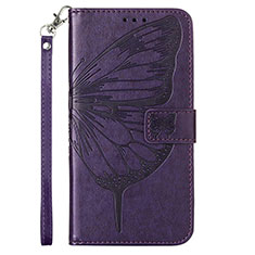 Handytasche Stand Schutzhülle Flip Leder Hülle Schmetterling Y01B für Samsung Galaxy A73 5G Violett