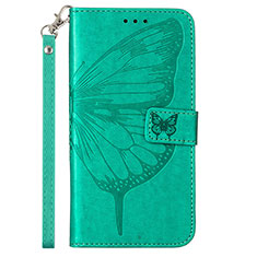 Handytasche Stand Schutzhülle Flip Leder Hülle Schmetterling Y01B für Samsung Galaxy M53 5G Grün
