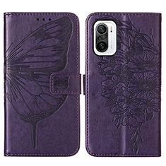 Handytasche Stand Schutzhülle Flip Leder Hülle Schmetterling Y01B für Xiaomi Mi 11i 5G Violett