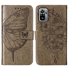 Handytasche Stand Schutzhülle Flip Leder Hülle Schmetterling Y01B für Xiaomi Poco M5S Grau