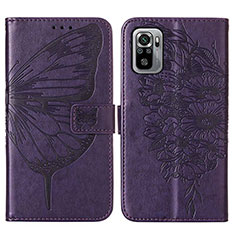 Handytasche Stand Schutzhülle Flip Leder Hülle Schmetterling Y01B für Xiaomi Poco M5S Violett