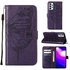 Handytasche Stand Schutzhülle Flip Leder Hülle Schmetterling Y02B für Samsung Galaxy A23 4G Violett