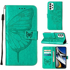 Handytasche Stand Schutzhülle Flip Leder Hülle Schmetterling Y02B für Samsung Galaxy A73 5G Grün