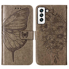 Handytasche Stand Schutzhülle Flip Leder Hülle Schmetterling Y06B für Samsung Galaxy S23 Plus 5G Bronze
