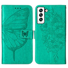 Handytasche Stand Schutzhülle Flip Leder Hülle Schmetterling Y06B für Samsung Galaxy S23 Plus 5G Grün