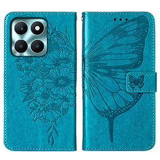 Handytasche Stand Schutzhülle Flip Leder Hülle Schmetterling YB1 für Huawei Honor X8b Blau