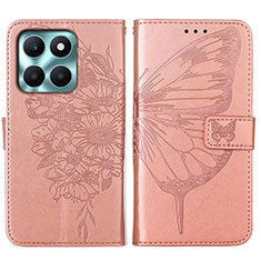 Handytasche Stand Schutzhülle Flip Leder Hülle Schmetterling YB1 für Huawei Honor X8b Rosegold