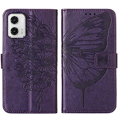 Handytasche Stand Schutzhülle Flip Leder Hülle Schmetterling YB1 für Motorola Moto G73 5G Violett