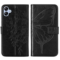 Handytasche Stand Schutzhülle Flip Leder Hülle Schmetterling YB1 für Samsung Galaxy A04 4G Schwarz