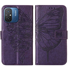 Handytasche Stand Schutzhülle Flip Leder Hülle Schmetterling YB2 für Xiaomi Redmi 11A 4G Violett