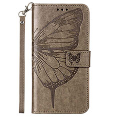 Handytasche Stand Schutzhülle Flip Leder Hülle Schmetterling YB2 für Xiaomi Redmi Note 12 Explorer Grau